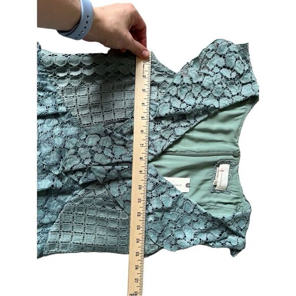 NEW Anthropologie Antoinette Ruffled Midi Dress size M Green - Picture 13 of 15